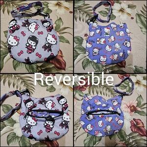 Hello Kitty Lavender/Grey Reversible Mini Bag with Cute Prints